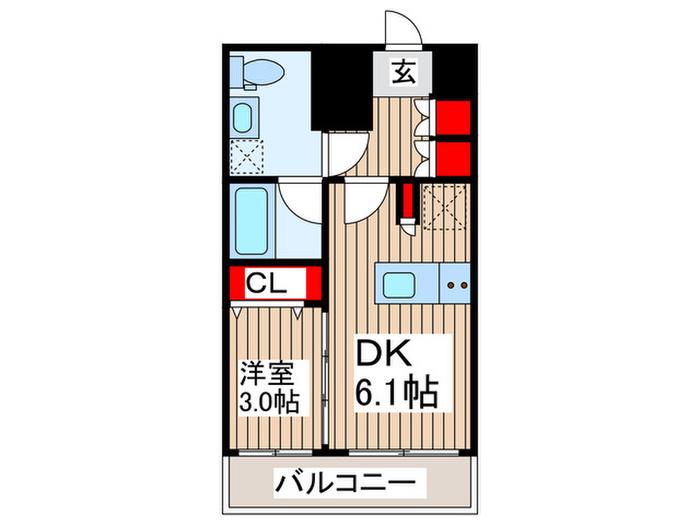 J.GRAN COURT 浅草(1DK/11階)の間取り写真
