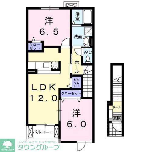ファミールII(2LDK/1階)の間取り写真