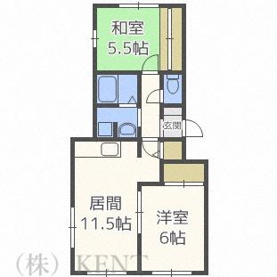 西町コート(2LDK/3階)の間取り写真