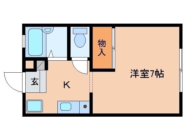 WOODS HOUSE(1K/1階)の間取り写真