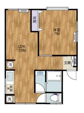TMマンション(1LDK/2階)の間取り写真