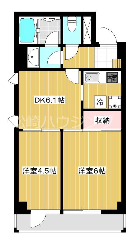 ヴィラ サンヴェール(2DK/3階)の間取り写真
