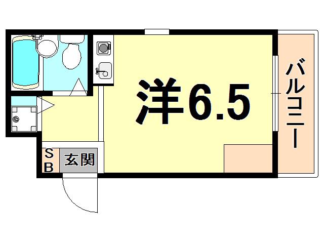 ロイヤルメゾン香枦園(ワンルーム/2階)の間取り写真