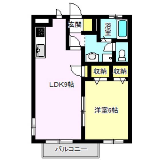 プラネット(1LDK/1階)の間取り写真