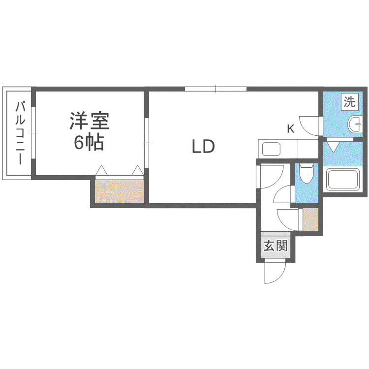 パルコートDEN月寒中央(1LDK/4階)の間取り写真