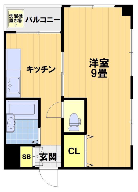 田中ハイツ(1K/4階)の間取り写真
