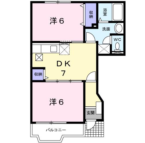 サンパティ35(2DK/1階)の間取り写真