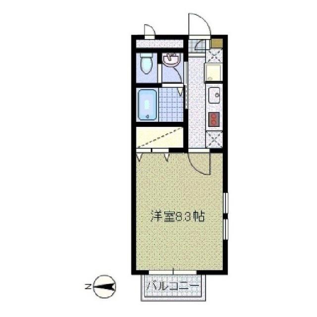 フォレストメゾン(1K/2階)の間取り写真