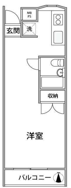 VERT新中野ADFR(ワンルーム/2階)の間取り写真