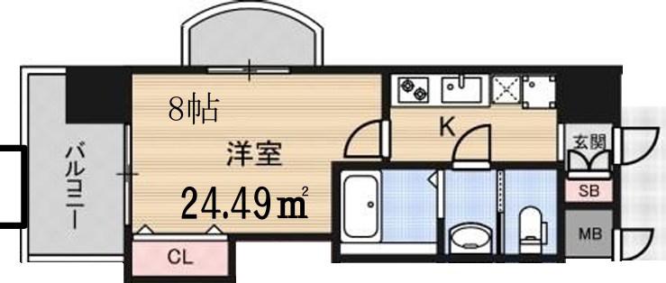 LUXE新大阪イーストII(1K/10階)の間取り写真