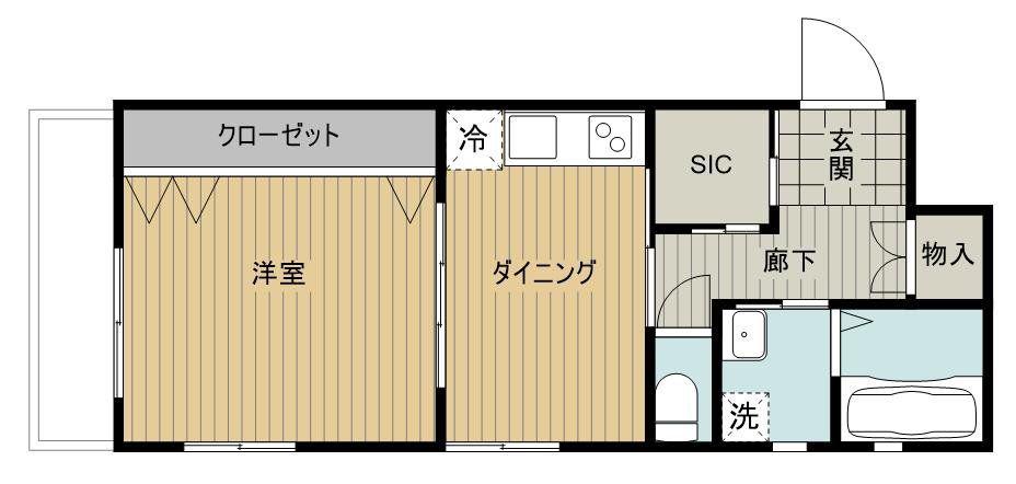 エンペリアーク(1DK/3階)の間取り写真