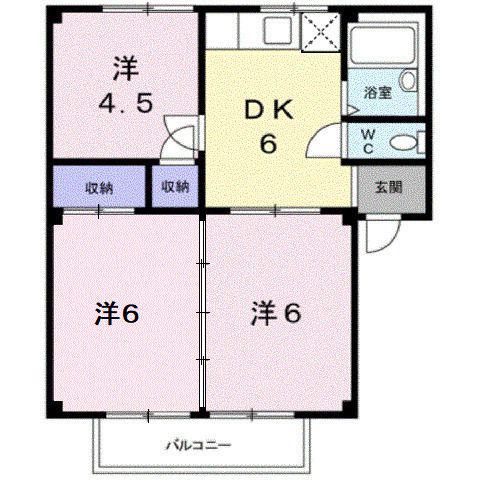 アーバンハイツB(3DK/2階)の間取り写真