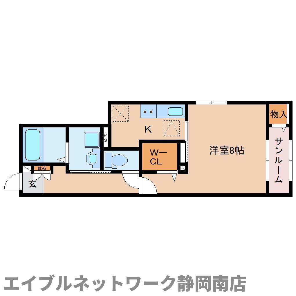 セリーン ネスト(1K/1階)の間取り写真