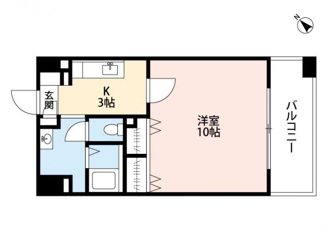 ロアール古市(1K/8階)の間取り写真