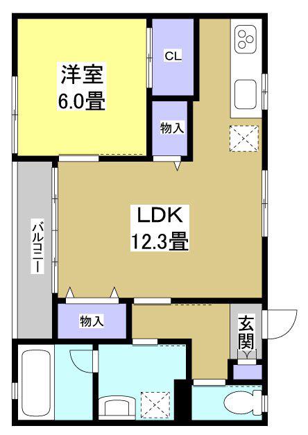 SIESTA DAIKUMACHI(1LDK/3階)の間取り写真