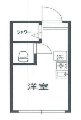 百合ハウス(ワンルーム/1階)の間取り写真