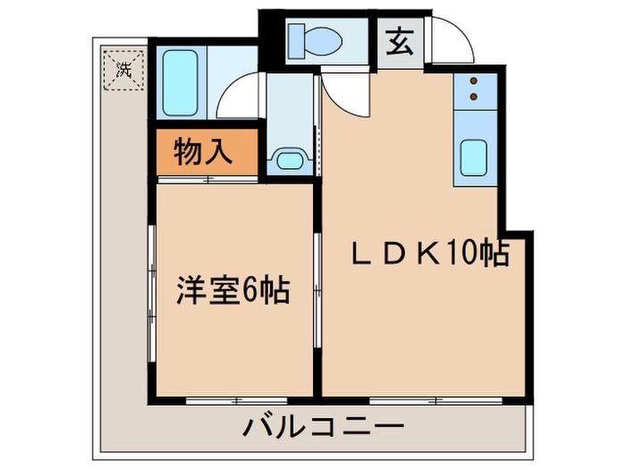 パークハイツ(1LDK/2階)の間取り写真