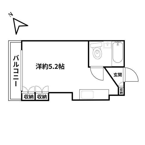 ホワイトヒルハウス(1K/5階)の間取り写真