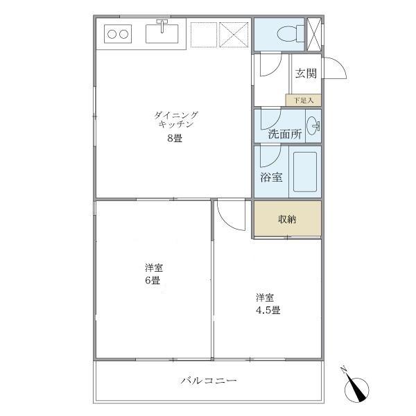 メゾン美羅樹I(2DK/1階)の間取り写真