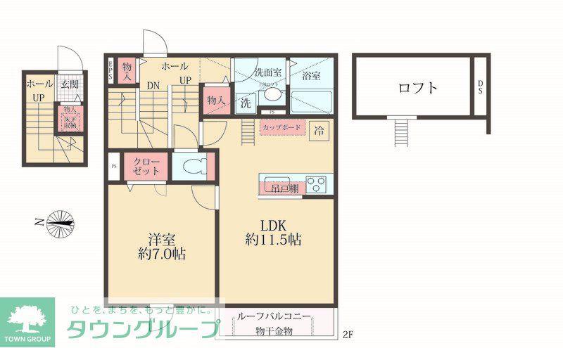 BELLE LEAD ROYALE(1LDK/2階)の間取り写真