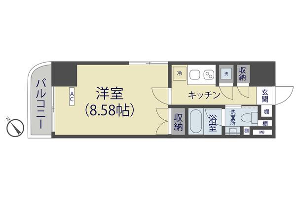 SUGAR CUBE HIGASHIKAWAGUCHI(1K/2階)の間取り写真