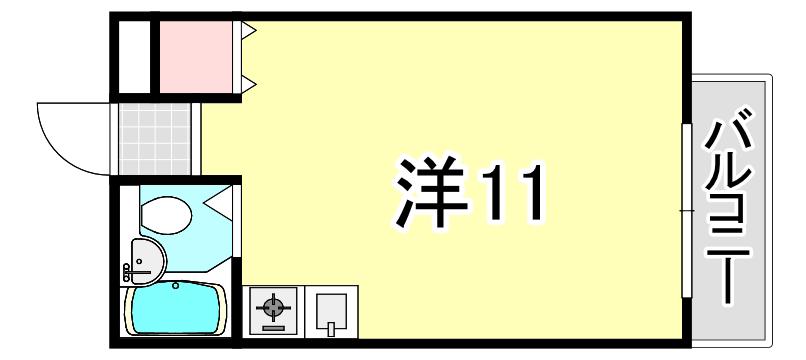 COLLECTION塚口本町(ワンルーム/2階)の間取り写真