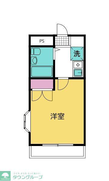 ノーブル新川崎(1K/1階)の間取り写真