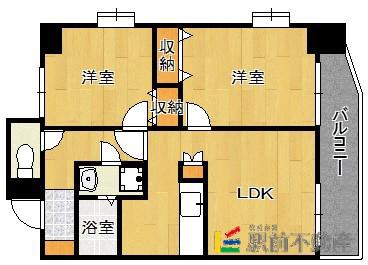 クリエート白金(2LDK/8階)の間取り写真