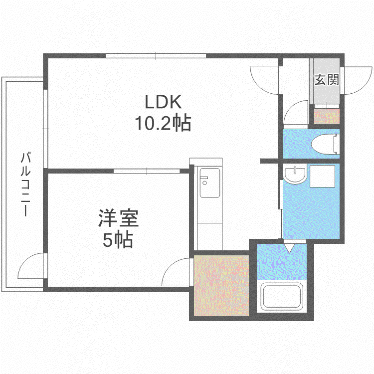 プリマベーラ菊水(1LDK/3階)の間取り写真