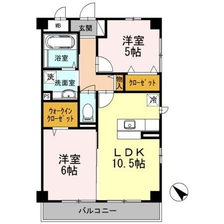 ビアンカネーヴェ(2LDK/1階)の間取り写真