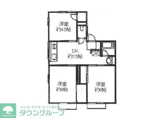 シティハイムサカエ(3DK/2階)の間取り写真