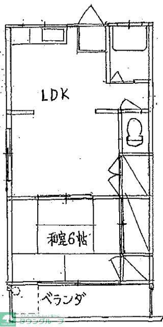 横山コーポ(1LDK/2階)の間取り写真