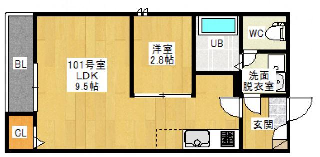 GRANDTIC ETOILE(1LDK/1階)の間取り写真