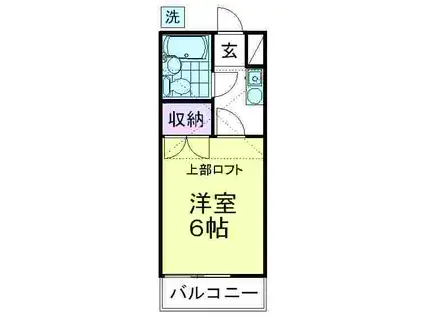 ハイツ菊水(1K/1階)の間取り写真