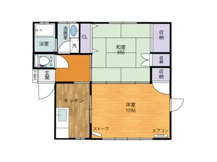 サンハイツオヤマ(2K/2階)の間取り写真