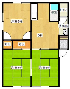 フレグランス木本(3DK/2階)の間取り写真