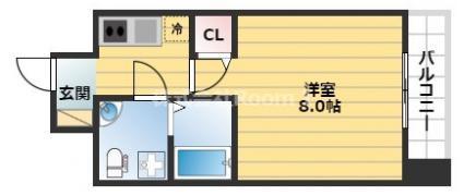 SERENITE北浜(1K/5階)の間取り写真