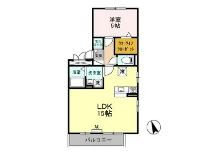 セジュールコスモス 201(1LDK/2階)の間取り写真