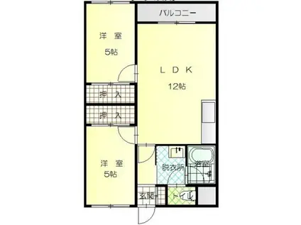 FROM・K(2LDK/2階)の間取り写真