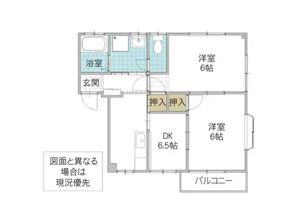 セゾン・寿ハイツ(2DK/1階)の間取り写真
