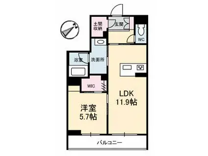 グランドゥールベレオ(1LDK/2階)の間取り写真