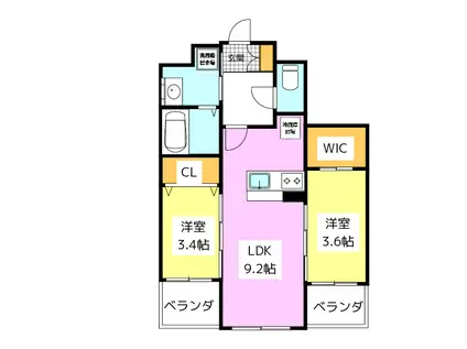 PRESTIGE SHIMIZU(2LDK/1階)の間取り写真