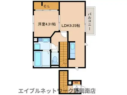 ラシードII(1LDK/2階)の間取り写真