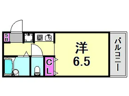 美野丘ハイツ(ワンルーム/2階)の間取り写真