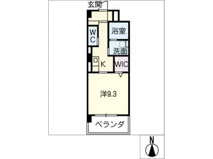 シティ・オークIII(1K/4階)の間取り写真