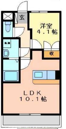 プランドール(1LDK/2階)の間取り写真
