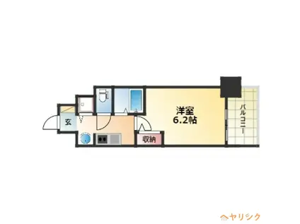 プレサンス名古屋STATIONビジュ(1K/6階)の間取り写真
