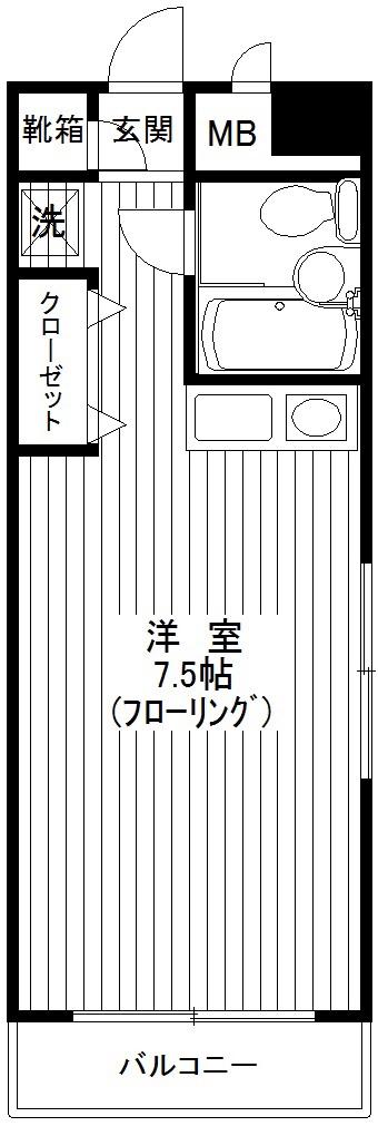 ハウス南大塚(ワンルーム/2階)の間取り写真
