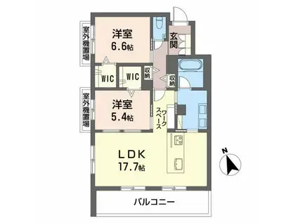 シャーメゾンいろは(2LDK/4階)の間取り写真