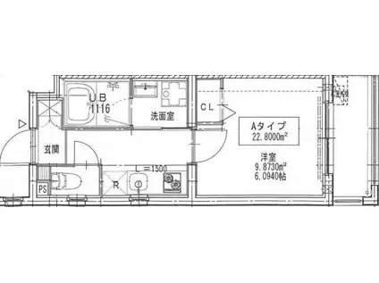 RESIDENCE香椎(1K/5階)の間取り写真